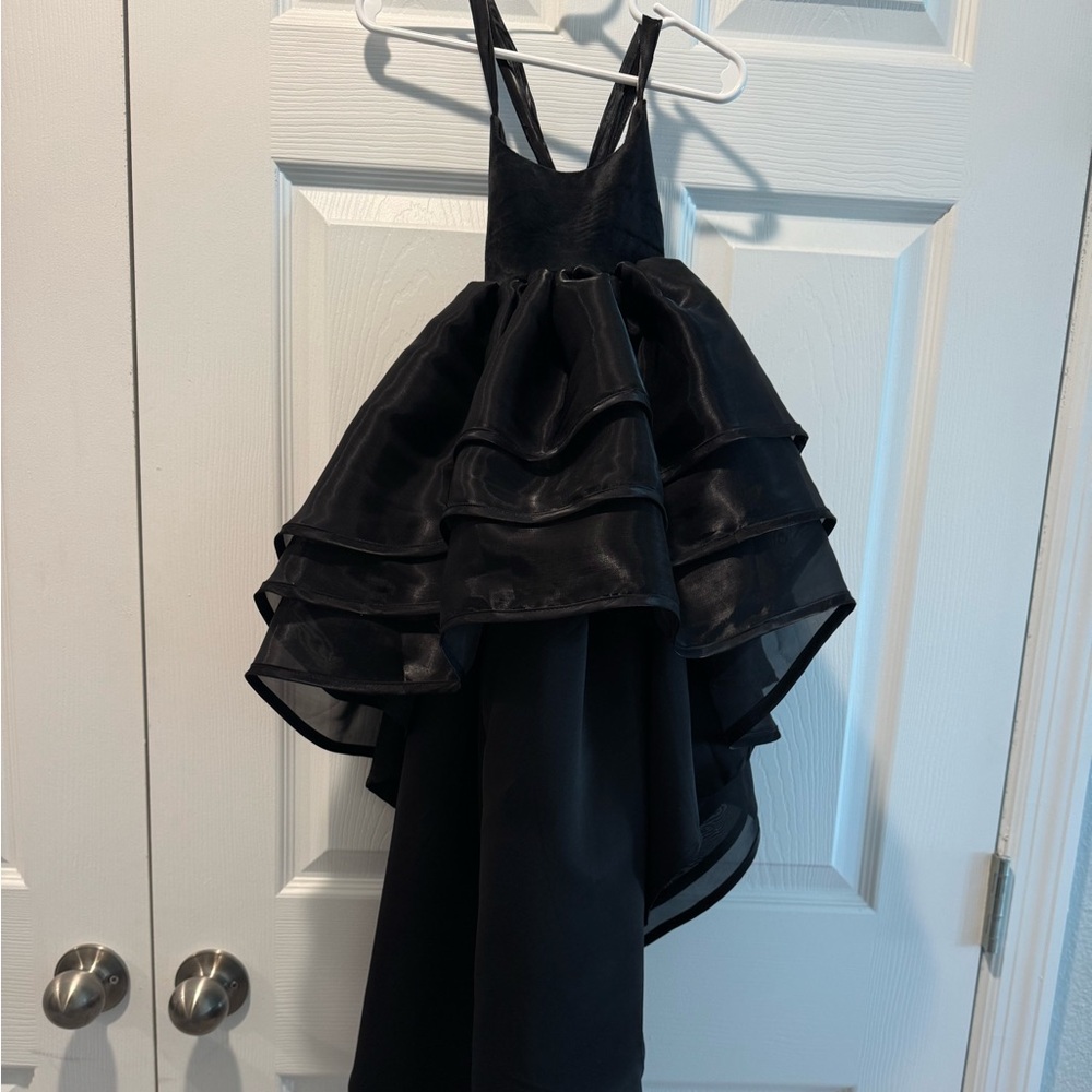 Elegant Black Ruffled Dress